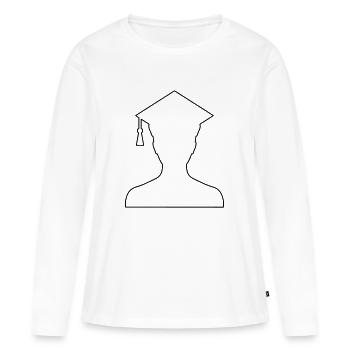 Student - Frauen Premium Bio Langarmshirt - Weiß - Vorne - Julia (174cm)