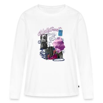 Wallstreet Fan Börsen Fan - Frauen Premium Bio Langarmshirt - Weiß - Vorne - Julia (174cm)