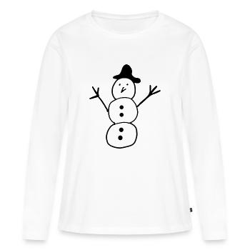 Schneemann - Frauen Premium Bio Langarmshirt - Weiß - Vorne - Julia (174cm)