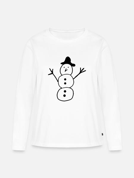 Schneemann - Frauen Premium Bio Langarmshirt - Weiß