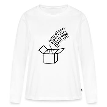 OpenSource Code - T-shirt manches longues Premium bio Femme - blanc - Devant - Julia (174cm)