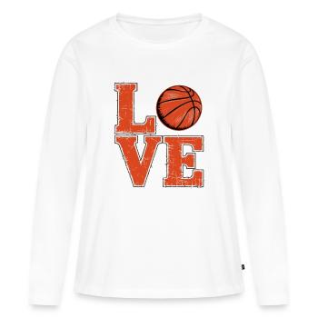 Aimer le basket-ball - T-shirt manches longues Premium bio Femme - blanc - Devant - Julia (174cm)