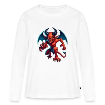 Satan s’enfuit - T-shirt manches longues Premium bio Femme - blanc - Devant - Julia (174cm)