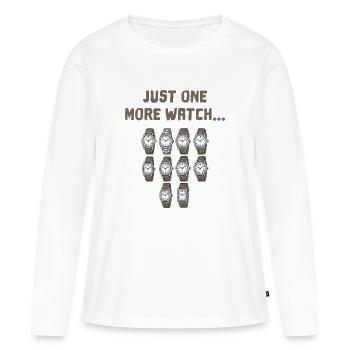 Il ne manque qu’une seule montre à la collection - T-shirt manches longues Premium bio Femme - blanc - Devant - Julia (174cm)