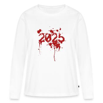 bad 2025 - Frauen Premium Bio Langarmshirt - Weiß - Vorne - Julia (174cm)