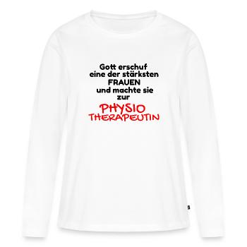 Gott erschuf stärkste Frauen Physiotherapeutin - Frauen Premium Bio Langarmshirt - Weiß - Vorne - Julia (174cm)