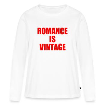 romance is vintage - T-shirt manches longues Premium bio Femme - blanc - Devant - Julia (174cm)
