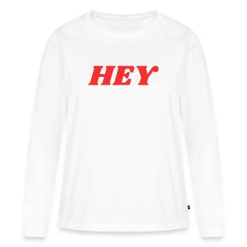Hé - T-shirt manches longues Premium bio Femme - blanc - Devant - Julia (174cm)