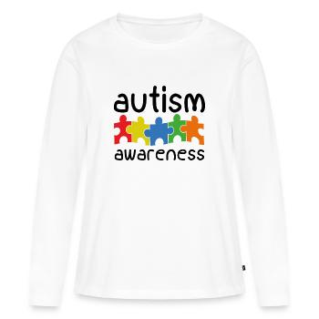 Bewusstsein für Autismus - Frauen Premium Bio Langarmshirt - Weiß - Vorne - Julia (174cm)