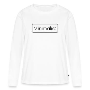 Minimal Minimalist - Women's Premium Organic Long Sleeve Shirt - white - Front - Julia (174cm)