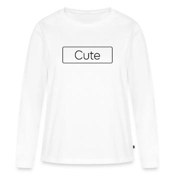 Cute Minimalist - Women's Premium Organic Long Sleeve Shirt - white - Front - Julia (174cm)