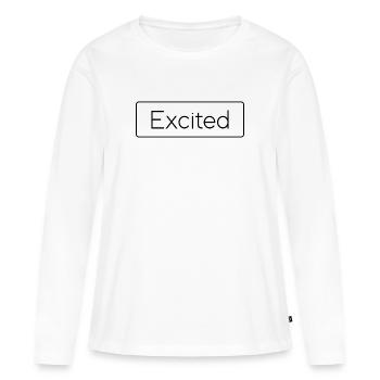 Excited Minimalist - Women's Premium Organic Long Sleeve Shirt - white - Front - Julia (174cm)