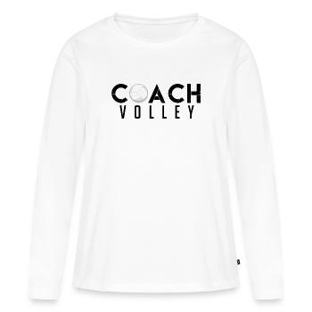 Cadeau coach Volleyball coach | Coach Volleyball ! - T-shirt manches longues Premium bio Femme - blanc - Devant - Julia (174cm)