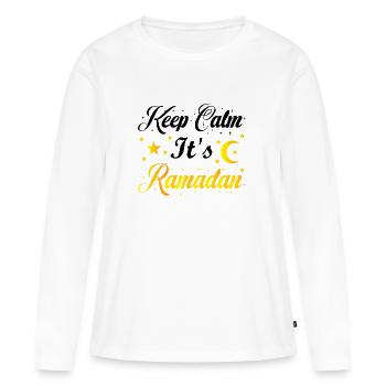 keep calm it's Ramadan - Women's Premium Organic Long Sleeve Shirt - white - Front - Julia (174cm)