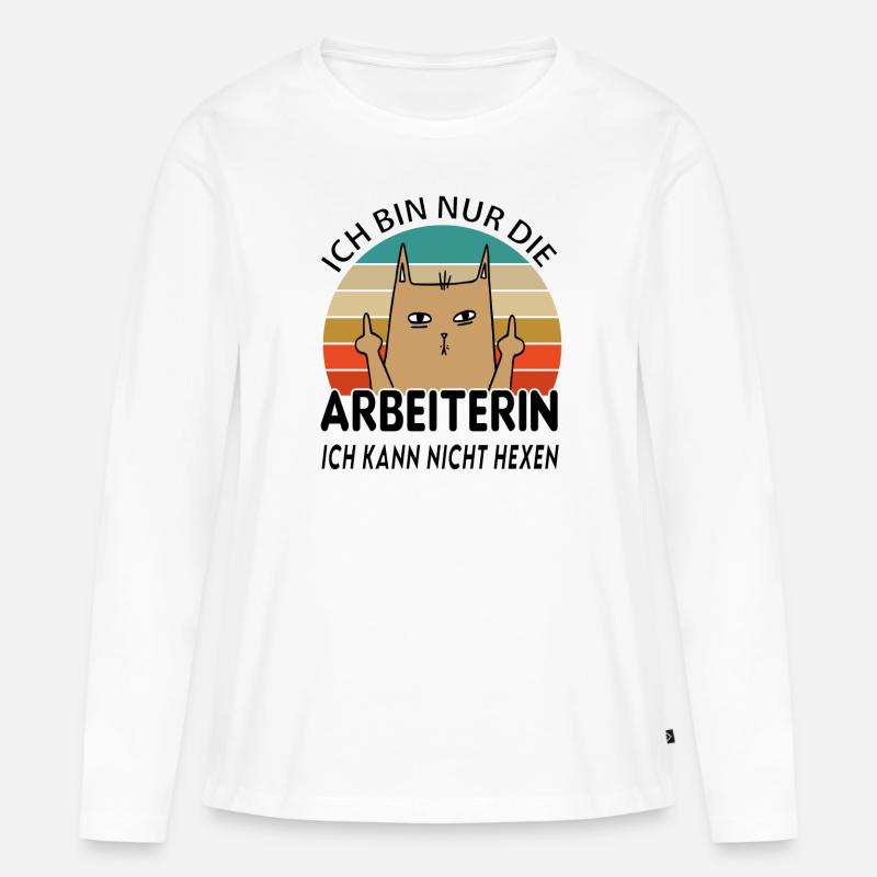 Arbeiterin - Frauen Premium Bio Langarmshirt - Weiß