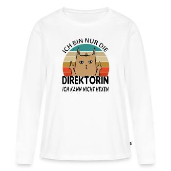 Direktorin - Frauen Premium Bio Langarmshirt - Weiß - Vorne - Julia (174cm)