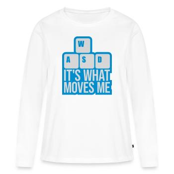 c’est ce qui m’émeut - T-shirt manches longues Premium bio Femme - blanc - Devant - Julia (174cm)