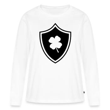 Armoiries du trèfle - T-shirt manches longues Premium bio Femme - blanc - Devant - Julia (174cm)