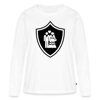 Couple Armoiries de mariage Couple - T-shirt manches longues Premium bio Femme - blanc - Devant - Julia (174cm)