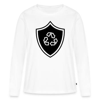 Armoiries de recyclage - T-shirt manches longues Premium bio Femme - blanc - Devant - Julia (174cm)