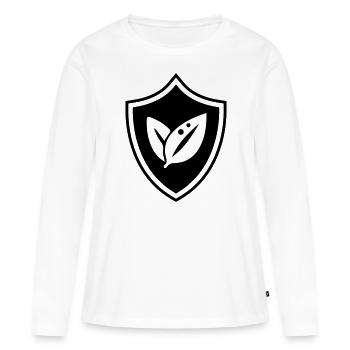 Leaf Ecology Coat of Arms - Women's Premium Organic Long Sleeve Shirt - white - Front - Julia (174cm)
