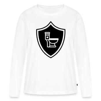 Armoiries des toilettes WC - T-shirt manches longues Premium bio Femme - blanc - Devant - Julia (174cm)