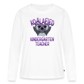 Qualifizierte Kindergärtnerin Spruch Koala Lustig - Frauen Premium Bio Langarmshirt - Weiß - Vorne - Julia (174cm)