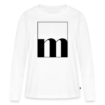 Lettre alphabet m - T-shirt manches longues Premium bio Femme - blanc - Devant - Julia (174cm)