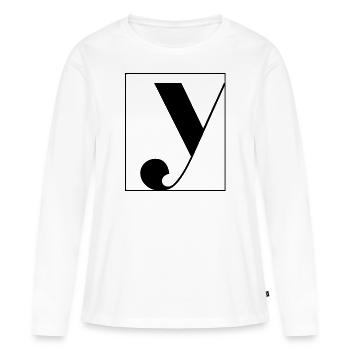 Lettre alphabet y - T-shirt manches longues Premium bio Femme - blanc - Devant - Julia (174cm)
