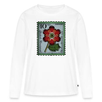 Timbre étoile de l’Avent - T-shirt manches longues Premium bio Femme - blanc - Devant - Julia (174cm)