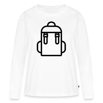 Sac à dos - T-shirt manches longues Premium bio Femme - blanc - Devant - Julia (174cm)