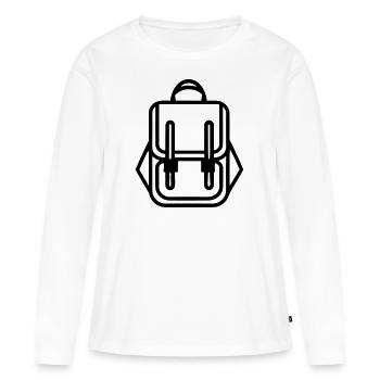 Sac à dos - T-shirt manches longues Premium bio Femme - blanc - Devant - Julia (174cm)