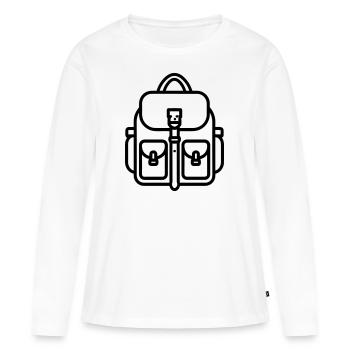 Sac à dos - T-shirt manches longues Premium bio Femme - blanc - Devant - Julia (174cm)