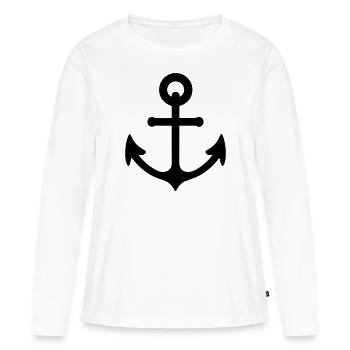Ancre - T-shirt manches longues Premium bio Femme - blanc - Devant - Julia (174cm)