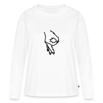 Cercle Jeu Gotcha Vous avez regardé Prank T-Shirt - T-shirt manches longues Premium bio Femme - blanc - Devant - Julia (174cm)