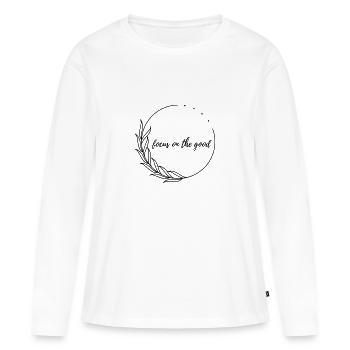 focus on the good - Women's Premium Organic Long Sleeve Shirt - white - Front - Julia (174cm)