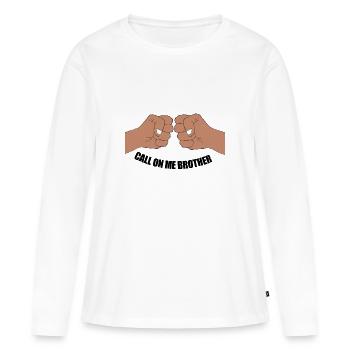 Appelez-moi frère - T-shirt manches longues Premium bio Femme - blanc - Devant - Julia (174cm)