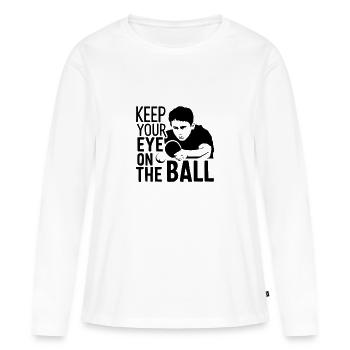 Tischtennisspieler - Frauen Premium Bio Langarmshirt - Weiß - Vorne - Julia (174cm)