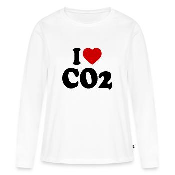 I love co2 - T-shirt manches longues Premium bio Femme - blanc - Devant - Julia (174cm)
