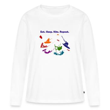 kite - Women's Premium Organic Long Sleeve Shirt - white - Front - Julia (174cm)