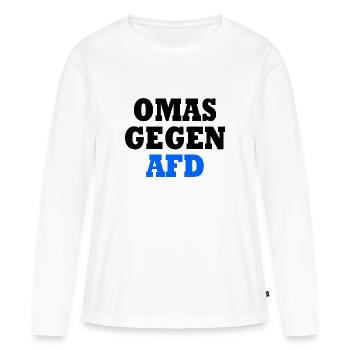 Les grands-mères contre l’afd - T-shirt manches longues Premium bio Femme - blanc - Devant - Julia (174cm)