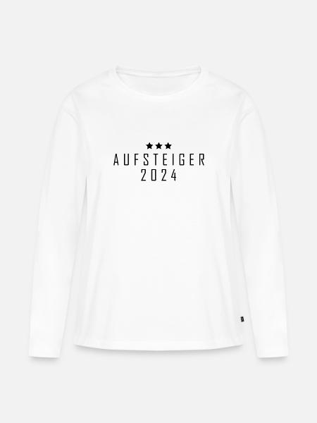 Aufsteiger 2024 Aufstiegstrikot 24 - Frauen Premium Bio Langarmshirt - Weiß