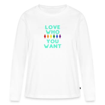 Love who you want - Frauen Premium Bio Langarmshirt - Weiß - Vorne - Julia (174cm)