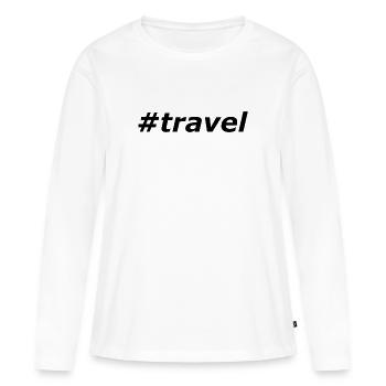 #travel - T-shirt manches longues Premium bio Femme - blanc - Devant - Julia (174cm)