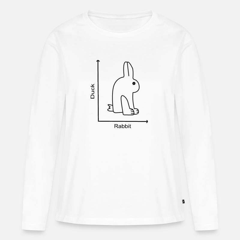 DUCK RABBIT - Hase Ente - Graph lesson - Frauen Premium Bio Langarmshirt - Weiß