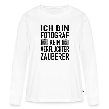 Fotograf Zauberer Fotografie Spiegelreflexkamera - Frauen Premium Bio Langarmshirt - Weiß - Vorne - Julia (174cm)