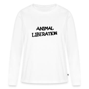 Libération animale - T-shirt manches longues Premium bio Femme - blanc - Devant - Julia (174cm)