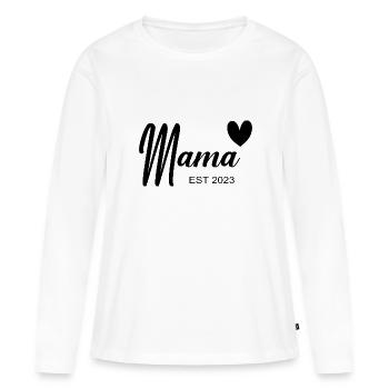 Promu au rang de Maman - T-shirt manches longues Premium bio Femme - blanc - Devant - Julia (174cm)