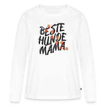 BESTE HUNDE MAMA - HUNDELIEBE - HUNDELIEBHABER - Frauen Premium Bio Langarmshirt - Weiß - Vorne - Julia (174cm)