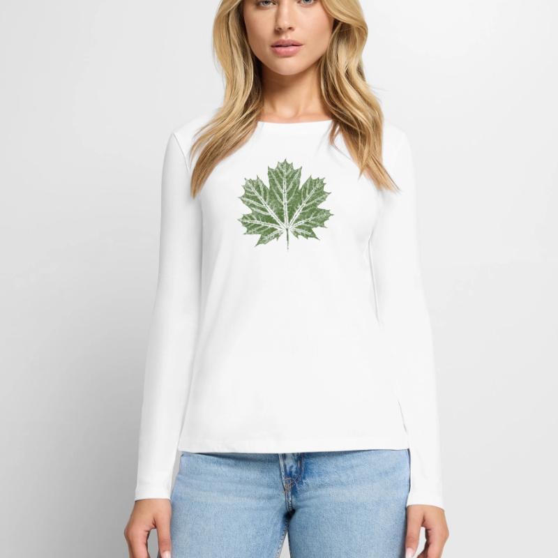 Maple Leaf / Leaf - BOTANICAL Maple Women's Premium Organic Long Sleeve Shirt